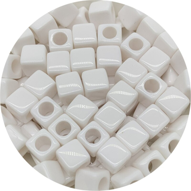 50 bucăți 7x7mm mărgele distanțiere acrilice în formă pătrată pentru realizarea de bijuterii, colier de brățări lucrate manual