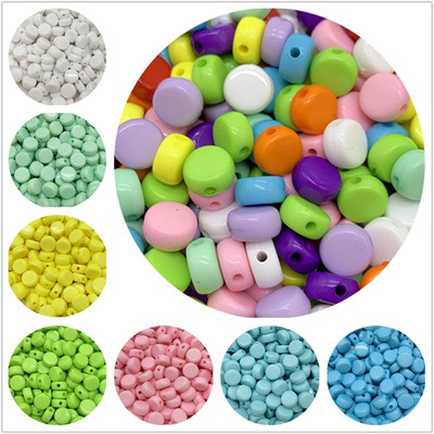 100 τμχ Ακρυλικές χάντρες 7mm Οβάλ Σχήμα Loose Spacer Beads for Jewelry Making DIY Handmade Bracelet κολιέ