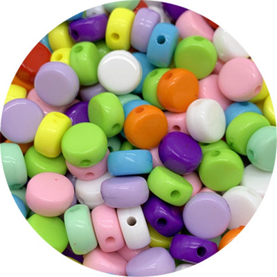 100 ks 7 mm oválne akrylové korálky, voľné dištančné korálky na výrobu šperkov, ručne vyrobený náramok, náhrdelník