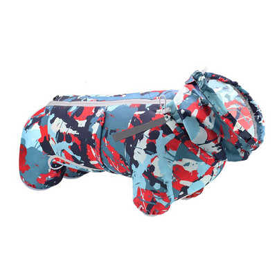 Neperšlampamas šunų lietpaltis, atspindintis kamufliažinis naminių gyvūnėlių šuniukų striukė nuo lietaus Drabužiai nuo lietaus šunų pončo drabužiai mažiems vidutinio dydžio šunims