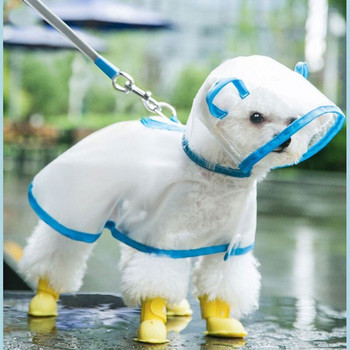 Дъждобран за кучета Плъзгащо пончо с качулка за малки до големи кучета Кученце 100% водоустойчиво палто Сладко яке за дъждобран Външно дишащо