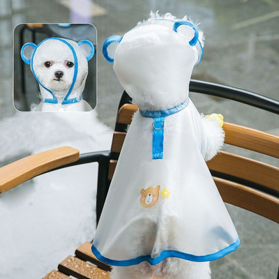 Pelernă de ploaie pentru câini, cu glugă, pentru cățeluș mic până la mare, haină 100% impermeabilă, jachetă drăguță pentru îmbrăcăminte de ploaie, în aer liber, respirabilă