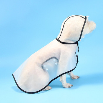 KoKoBin Прозрачен дъждобран за домашни любимци Малко и средно голямо куче Водоустойчиво дъждобран с качулка Многоразмерни черни рамки Дъждобран Доставки за кучета