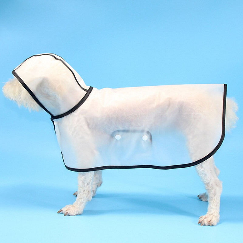 KoKoBin lemmikloomade läbipaistev vihmamantel väikese ja keskmise suurusega koerale veekindla kapuutsiga mitmes suuruses musta raamiga vihmamantel koerte tarvikud