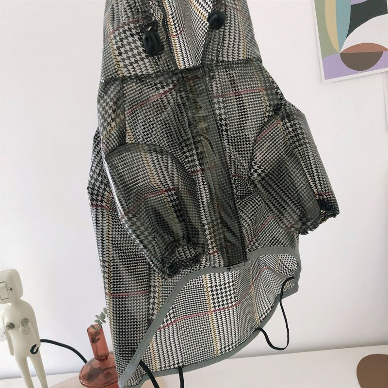 Veekindlad koerariided Ruuduline koera vihmamantel õues kutsikale mõeldud kapuutsiga jope väikesele keskmisele koerale prantsuse buldogi Yorkshire`i vihmamantel