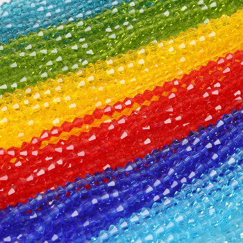 Многоцветни стъклени кристални мъниста 3 мм Чешки свободни кристални мъниста Фасетирани мъниста за Направи си сам облекло Шивашки материали Изработване на мъниста