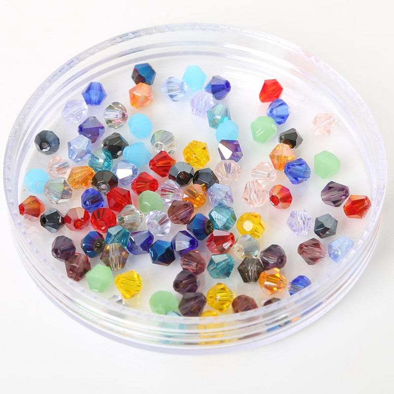 Daudzkrāsainas stikla kristāla krelles 3 mm čehu brīvas kristāla krelles, slīpētas krelles DIY apģērbam, šūšanas materiāls Amatniecības krelles