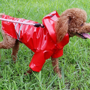 Ανακλαστική ταινία αδιάβροχο για κατοικίδιο γάτα σκύλος με κουκούλα αδιάβροχα ρούχα γατάκι κουτάβι PU αδιάβροχο σκύλο αδιάβροχο αδιάβροχο ρούχα για κατοικίδια