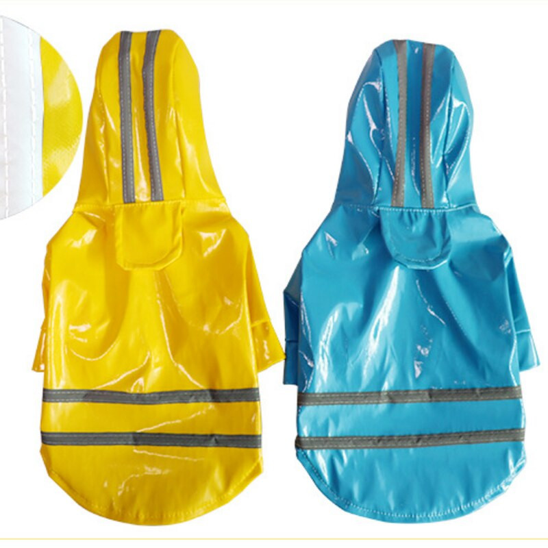 Šviesą atspindinti juostelė naminių gyvūnėlių lietpaltis katės šuniui su gobtuvu vandeniui atsparūs drabužiai kačiukui šuniukui PU lietpalčiui šuniui lietpalčiui vandeniui atsparūs naminių gyvūnėlių drabužiai