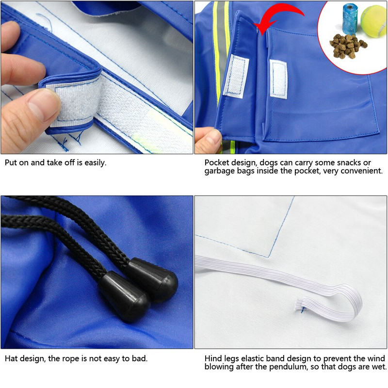 Pláštenka pre psov, nepremokavý kabát pre psov, reflexná pláštenka pre psov, oblečenie pre malé, stredné a veľké psy, labrador, veľkosť S-5XL, 3 farby