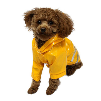 Αδιάβροχο παλτό για σκύλους κατοικίδιων ζώων Αδιάβροχο μπουφάν για σκύλους ανακλαστικό PU αδιάβροχο για σκύλους Puppy αδιάβροχο ρούχα για εξωτερικούς χώρους Pet Poncho για μικρά σκυλιά