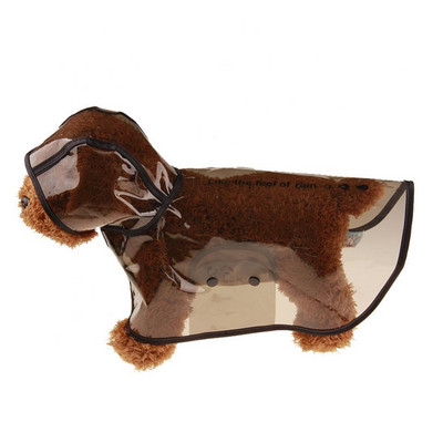 Naminio šuns katės lietpaltis Striukė nuo lietaus Neperšlampama permatomos sagos su gobtuvu Šunų drabužių striukė