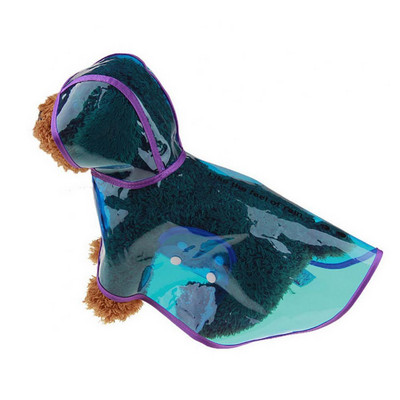 Naminio šuns katės lietpaltis Striukė nuo lietaus Neperšlampama permatomos sagos su gobtuvu Šunų drabužių striukė