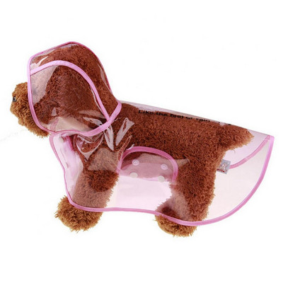 Naminio šuns katės lietpaltis Striukė nuo lietaus Neperšlampama permatomos sagos su gobtuvu Šunų drabužių striukė