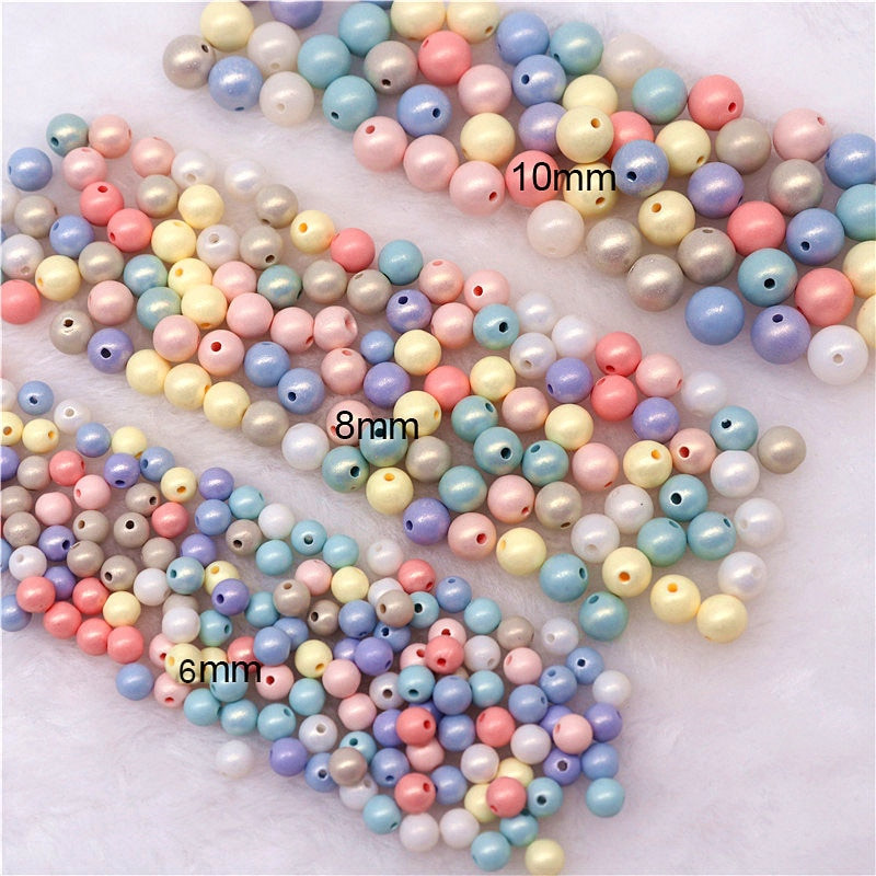 6 mm 8 mm 10 mm Symphony ABS okrúhle imitácie plastových perlových korálok s otvorom na výrobu šperkov, DIY odevov, ručne vyrábaných doplnkov