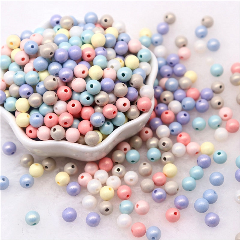 6 mm 8 mm 10 mm Symphony ABS okrúhle imitácie plastových perlových korálok s otvorom na výrobu šperkov, DIY odevov, ručne vyrábaných doplnkov