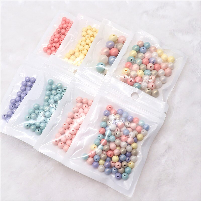 6 mm 8 mm 10 mm Symphony ABS okrúhle imitácie plastových perlových korálok s otvorom na výrobu šperkov, DIY odevov, ručne vyrábaných doplnkov