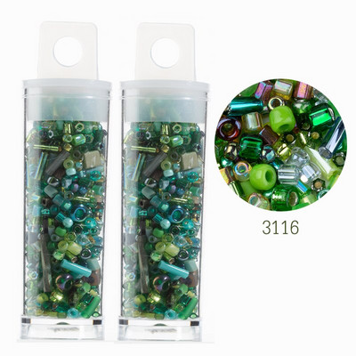 „Miyuki“ mišiniai karoliukai Japonijos stiklo perlai Didmeninė prekyba apvaliomis sruogomis, mišrios atsitiktinio dydžio ir spalvų adatos, pritaikyti asmeniniam vartojimui 20 gramų / partijoje