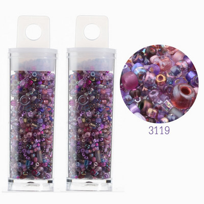 „Miyuki“ mišiniai karoliukai Japonijos stiklo perlai Didmeninė prekyba apvaliomis sruogomis, mišrios atsitiktinio dydžio ir spalvų adatos, pritaikyti asmeniniam vartojimui 20 gramų / partijoje