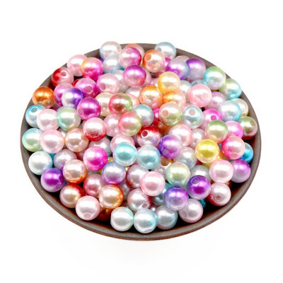 100-500Pcs Straigh Hole Lmitation Pearls Round Beads DIY Decoration Clothing Handmade Necklace Bracelet Gift Crafts Accessories