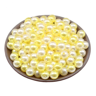 100-500 buc. Perle de imitație cu găuri drepte Mărgele rotunde Decorare DIY Îmbrăcăminte Colier lucrat manual Brățară Cadou Artizanat Accesorii