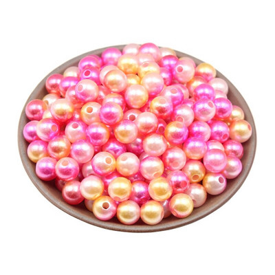 100-500 buc. Perle de imitație cu găuri drepte Mărgele rotunde Decorare DIY Îmbrăcăminte Colier lucrat manual Brățară Cadou Artizanat Accesorii
