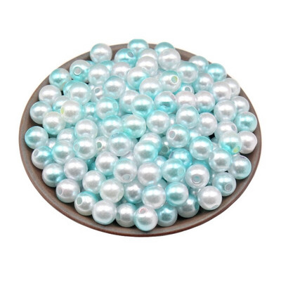 100-500 buc. Perle de imitație cu găuri drepte Mărgele rotunde Decorare DIY Îmbrăcăminte Colier lucrat manual Brățară Cadou Artizanat Accesorii