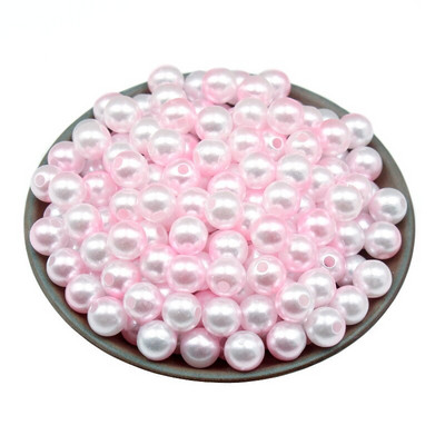 100-500 buc. Perle de imitație cu găuri drepte Mărgele rotunde Decorare DIY Îmbrăcăminte Colier lucrat manual Brățară Cadou Artizanat Accesorii