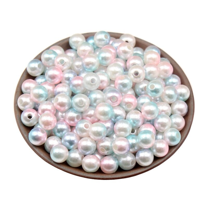 100-500Gb Straigh Hole Lmitation Pērles Apaļas Krelles DIY Dekorācijas Apģērbs Roku darbs Kaklarota Rokassprādze Dāvanu Amatniecība Aksesuāri