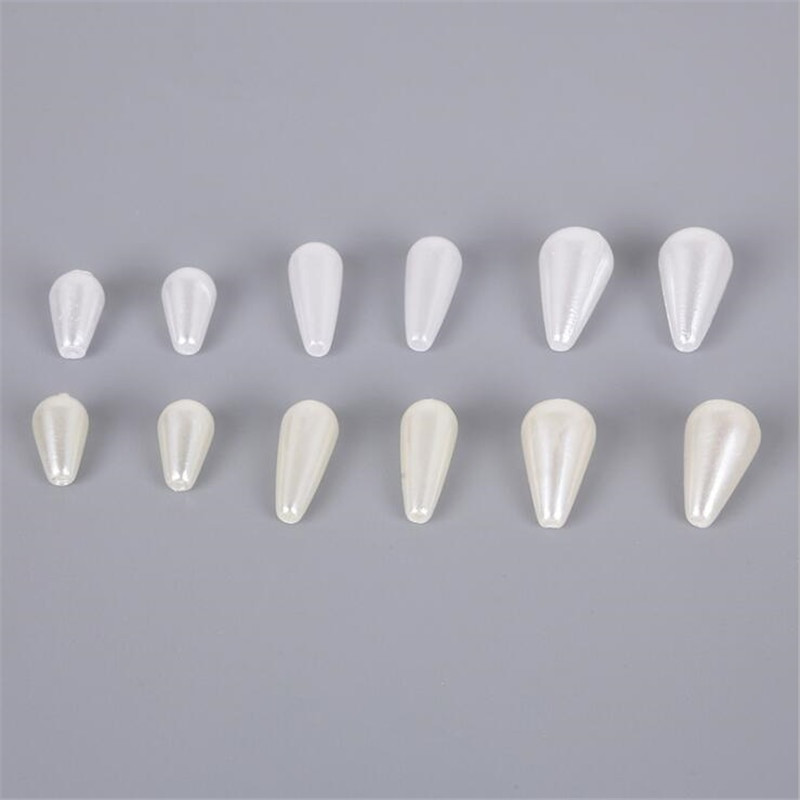 100tk 6*10mm 6*14mm 8*15mm veepiisk ümmargune valge pärli imitatsioon plastikust ABS helmed riidekottide jaoks kingad lahtised pärlid isetegemine