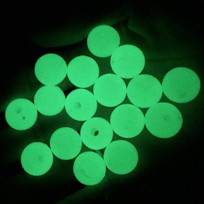 100 vnt Šviečiantys karoliukai žvejybos fluorescenciniai plastikiniai apvalūs karoliukai žvejybos įrankiai, šviečiantys Drako karoliukuose, drabužių dekoravimo priedai