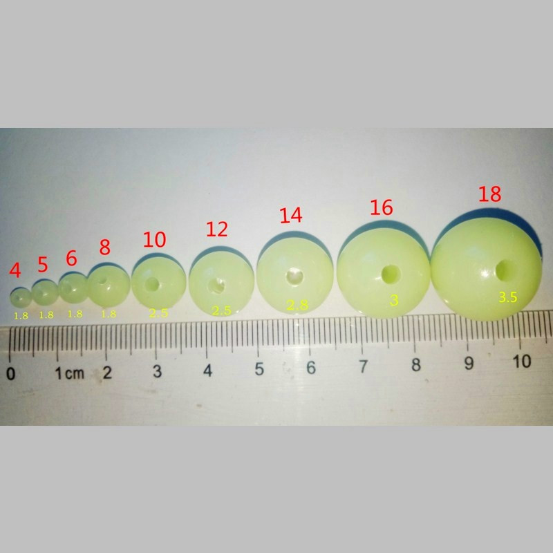 100 vnt Šviečiantys karoliukai žvejybos fluorescenciniai plastikiniai apvalūs karoliukai žvejybos įrankiai, šviečiantys Drako karoliukuose, drabužių dekoravimo priedai