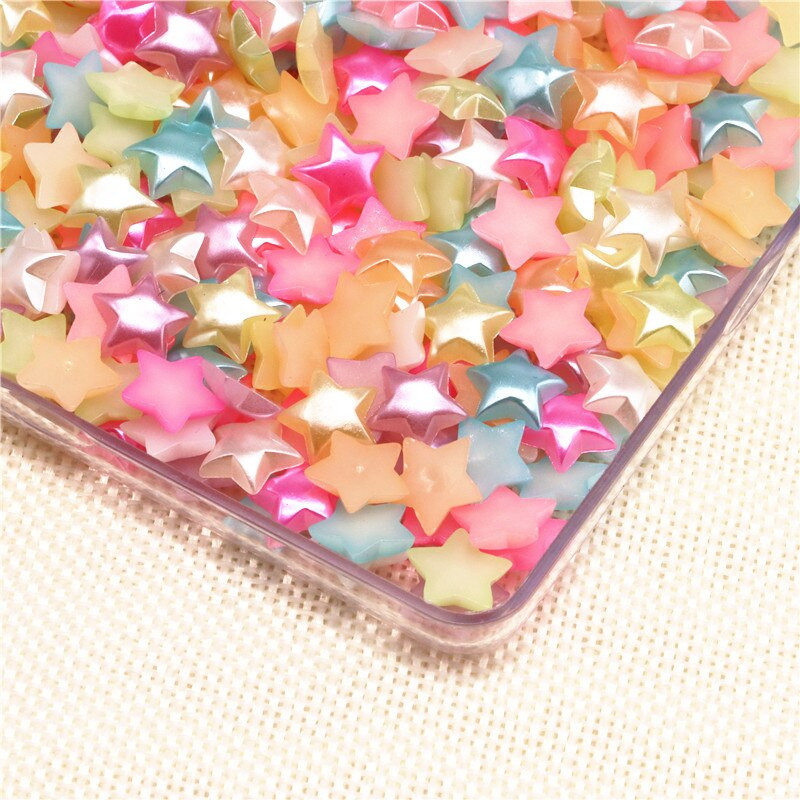 200 τμχ/παρτίδα 10 χιλιοστά Mix Colors flatback ABS μαργαριτάρι απομίμηση αστεριού σχήματος για scrapbooking, SP009