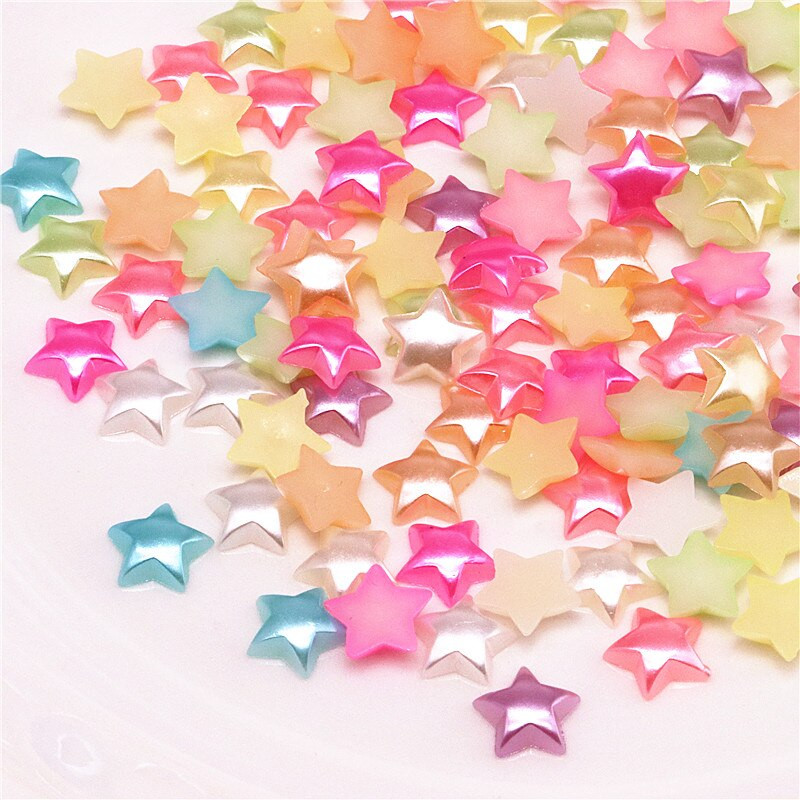 200 τμχ/παρτίδα 10 χιλιοστά Mix Colors flatback ABS μαργαριτάρι απομίμηση αστεριού σχήματος για scrapbooking, SP009