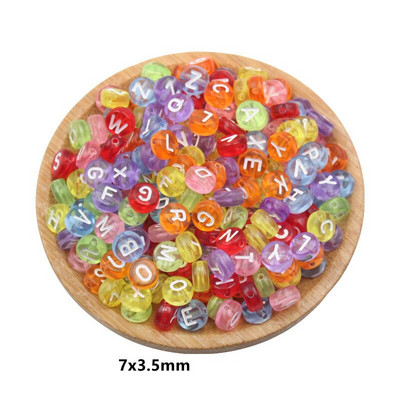 100 ks akrylových korálok, okrúhle ploché abecedné digitálne kocky, voľné dištančné korálky na ozdobné oblečenie, materiály na výrobu náramkov.
