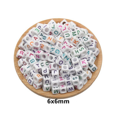 100 ks akrylových korálok, okrúhle ploché abecedné digitálne kocky, voľné dištančné korálky na ozdobné oblečenie, materiály na výrobu náramkov.