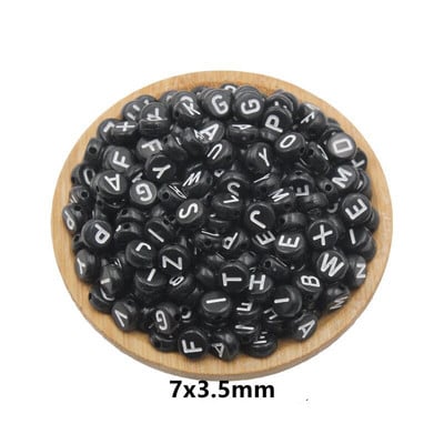 100 ks akrylových korálok, okrúhle ploché abecedné digitálne kocky, voľné dištančné korálky na ozdobné oblečenie, materiály na výrobu náramkov.