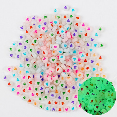 4x7mm 100 buc. Mărgele acrilice luminoase strălucesc în noapte. Mărgele distanțiere de căldură, realizate manual pentru brățară, colier, accesorii bricolaj