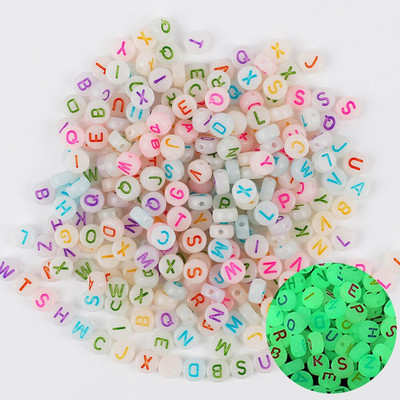 4x7mm 100 buc. Mărgele acrilice luminoase strălucesc în noapte. Mărgele distanțiere de căldură, realizate manual pentru brățară, colier, accesorii bricolaj