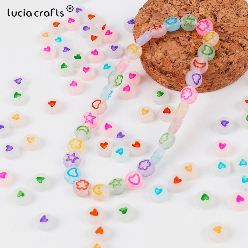 4x7mm 100 buc. Mărgele acrilice luminoase strălucesc în noapte. Mărgele distanțiere de căldură, realizate manual pentru brățară, colier, accesorii bricolaj