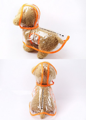 Χαριτωμένο διαφανές πολυεστερικό αδιάβροχο υπαίθριο αδιάβροχο παλτό βροχής κατοικίδιο σκύλο γάτα Αδιαπέραστο μικρό κατοικίδιο Poncho Δώρο μπουφάν βροχής