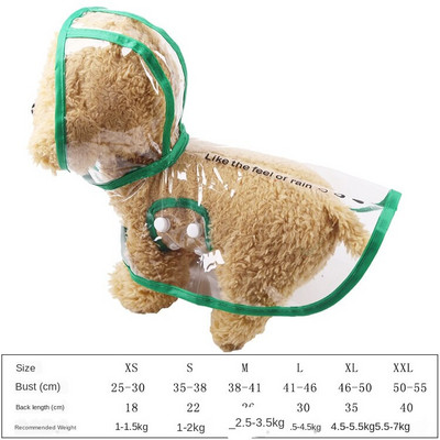 Roztomilý priehľadný polyesterový pršiplášť Vonkajší nepremokavý pršiplášť pre domáce zvieratá mačka pes Nepriepustný pončo malý pršiplášť pre domáce zvieratá Darček