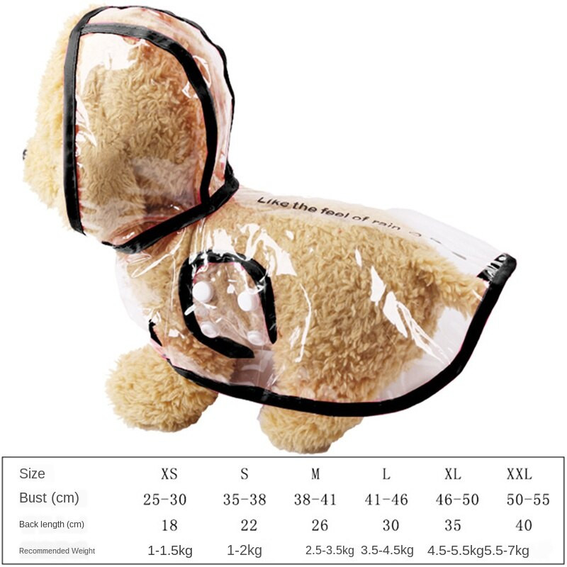 Roztomilý priehľadný polyesterový pršiplášť Vonkajší nepremokavý pršiplášť pre domáce zvieratá mačka pes Nepriepustný pončo malý pršiplášť pre domáce zvieratá Darček