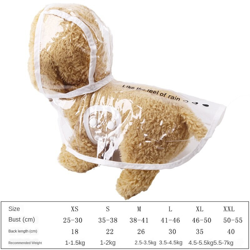 Roztomilý priehľadný polyesterový pršiplášť Vonkajší nepremokavý pršiplášť pre domáce zvieratá mačka pes Nepriepustný pončo malý pršiplášť pre domáce zvieratá Darček