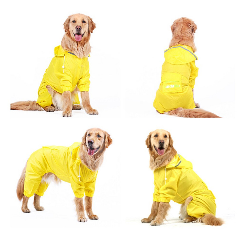 Big Dog Raincoat Jumpsuit Rain Coat for Dogs Pet Cloak Labrador Αδιάβροχο μπουφάν Golden Retriever Ρούχα Προμήθειες Dropshipping