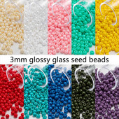 Sklenené korálky Toho na ručné vyšívanie 3 mm okrúhle, plné, nádherné farby, nepriehľadné, lesklé, 10 g/tuba 300 ks