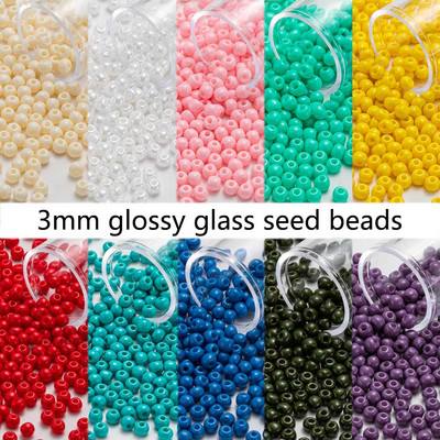 Генерични Toho стъклени мъниста за ръчна бродерия 3 мм, кръгли плътни прекрасни цветове, непрозрачни, лъскави, 10 г/туба, 300 бр.