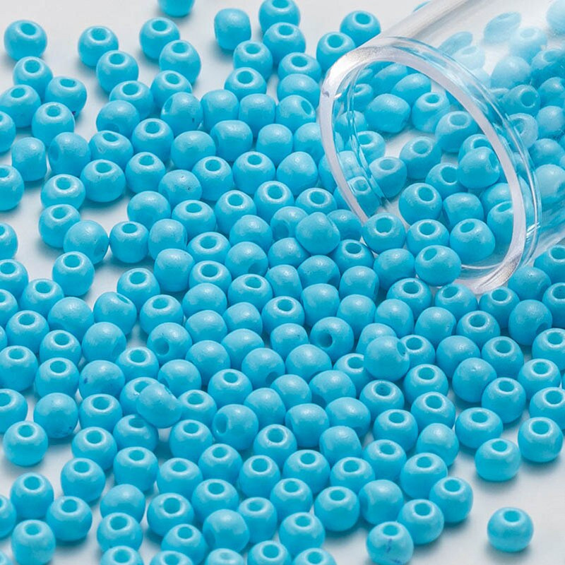 Sklenené korálky Toho na ručné vyšívanie 3 mm okrúhle, plné, nádherné farby, nepriehľadné, lesklé, 10 g/tuba 300 ks