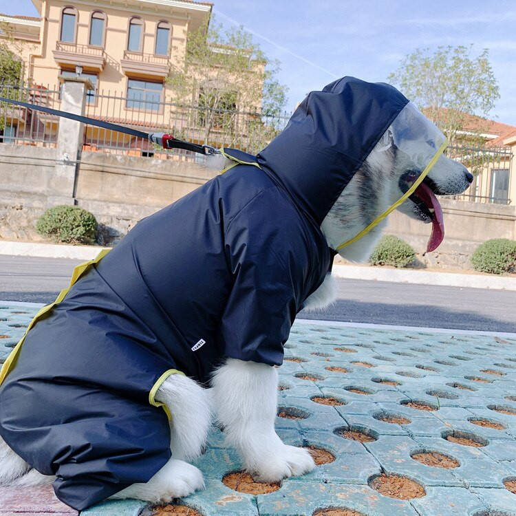 Lemmikloomakoera veekindel vihmamantel, dinosauruse kujuga vihmamantel Kapuutsiga veekindlad jakid õues riided lemmikloomatarbed