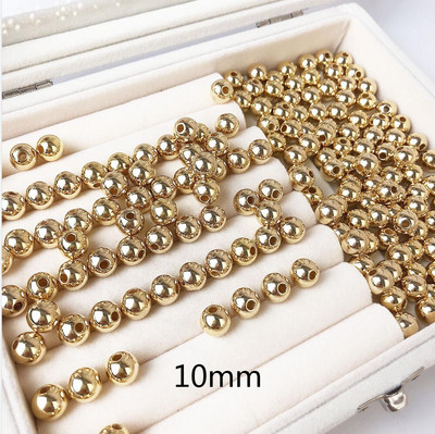 auksiniai perlų karoliukai be/su skylute, 3-30 mm dideli aukštos kokybės pilvo raumenys vestuvių dekoravimui, papuošalai „pasidaryk pats“ auksiniai karoliukai apvalūs